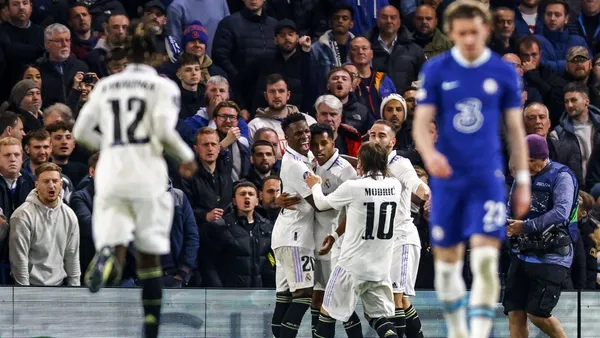 El venezolano celebró los dos goles de Rodrygo ante el Chelsea.