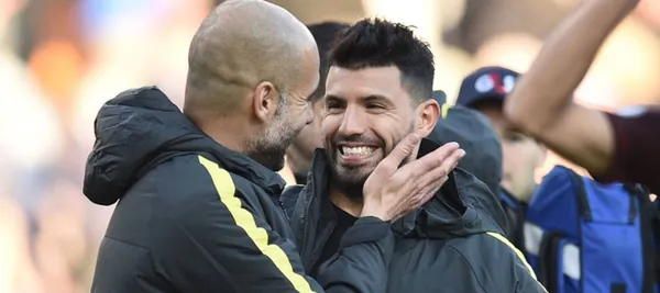 En la previade la final de la Champions League, se cruzaron Agüero y Guardiola