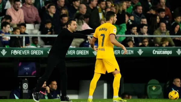 Xavi en la victoria del Barcelona